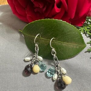 Silpada Elegant sterling Silver 925 and Multicolor Dangle Earrings